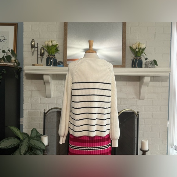 Lilla P Striped Rib Raglan Sweater - size XL - Picture 6 of 10